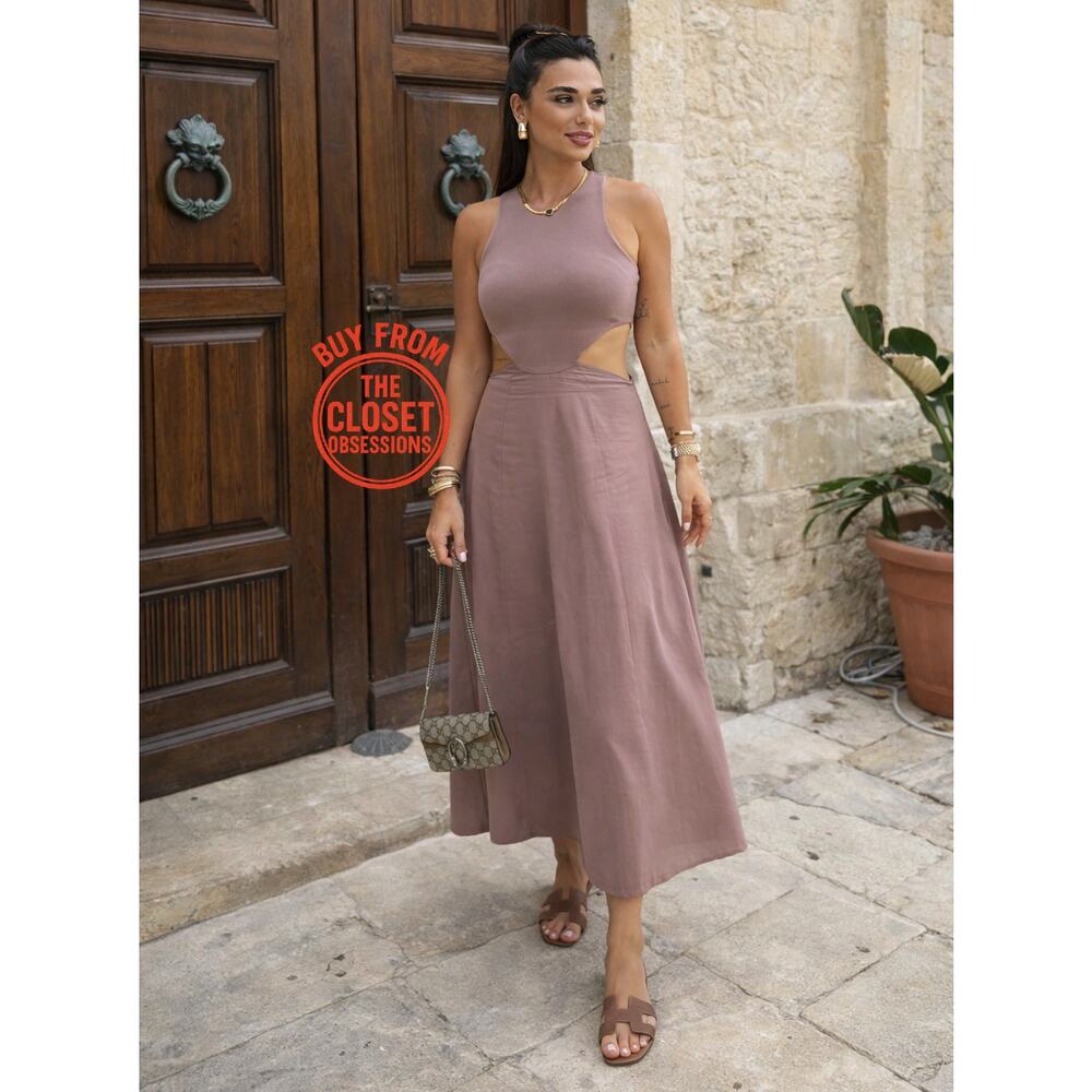 ZARA Cut-Out Midi Dress NWT - Picture 3 of 16
